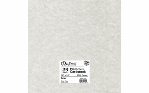 Cdstk Parchment 12x12 65lb 25pc Pk Gray Perspective: front