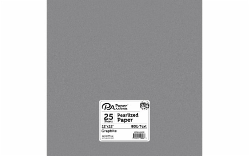 Paper Pearlized 12x12 80lb 25pcPk Graphite Perspective: front
