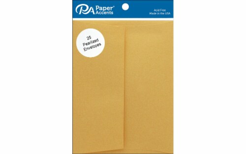 Envelope 4.38x5.75 25pc Pearlized 22kt Gold Perspective: front