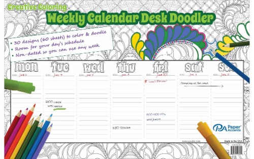 Creative Coloring Weekly Desk Calendar 11x17 60sht, 1 - Ralphs