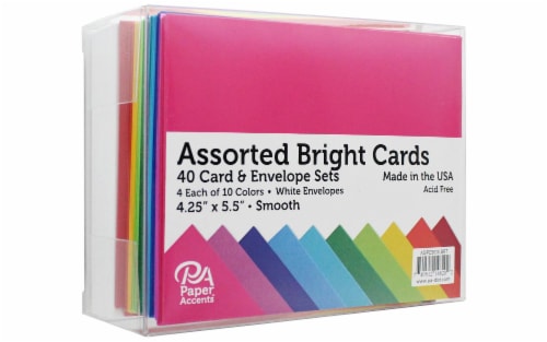 Paper Accents Assorted Bright Card & Envelope Sets - 40 Pack Perspective: front
