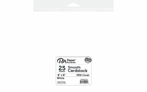 Cdstk Smooth 8x8 65lb White 25pc Perspective: front