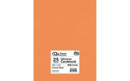 Cdstk Glimmer 8.5x11 80lb 25pc Pk Carrot Stick Perspective: front