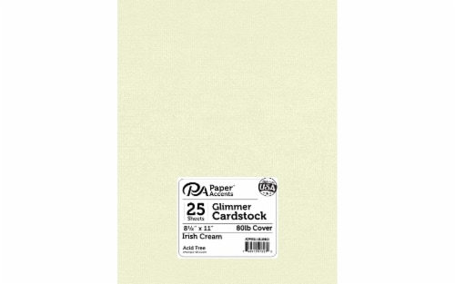 Cdstk Glimmer 8.5x11 80lb 25pc Pk Irish Cream Perspective: front