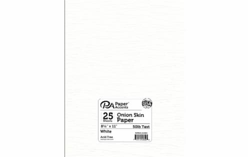 Onion Skin 8.5x11 50lb 25pcPk White Perspective: front