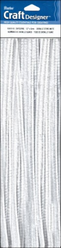 Darice 6mm Chenille Stems - 25 Pack - White Perspective: front