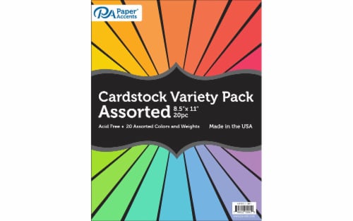 Paper Accents Assorted Variety Pack Card Stock - 20 Pack - Multi-Color, 8.5  x 11 in - Kroger