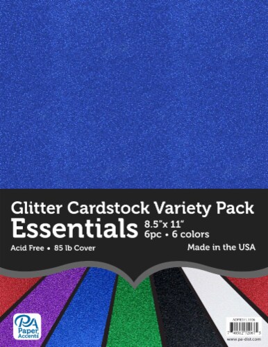 Paper Accents Essentials 85 lb. Variety Pack Glitter Card Stock - 6 Piece Perspective: front