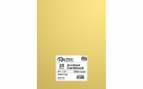 Cdstk Anodized 8.5x11 133lb 25pc Pk Gold Cup Perspective: front