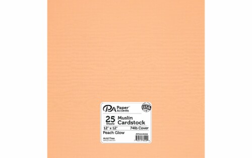 Cdstk Muslin 12x12 74lb 25pc Pk Peach Glow, 1 - Kroger