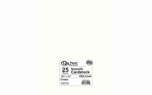 Paper Accents Card Stock - 25 Sheets - Cream Perspective: front