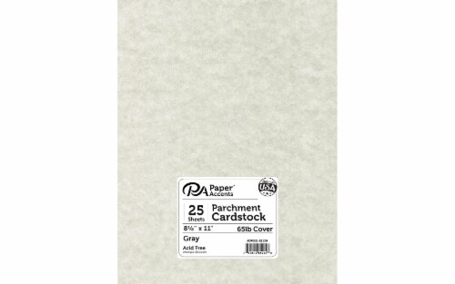 Cdstk Parchment 8.5x11 65lb 25pc Pk Gray Perspective: front