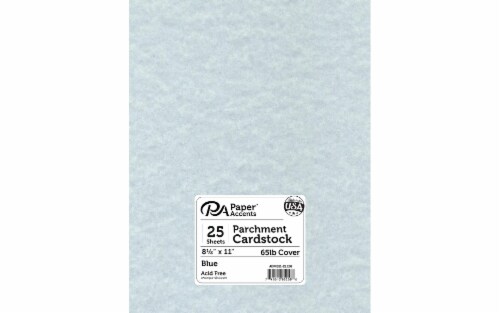 Cdstk Parchment 8.5x11 65lb 25pc Pk Blue Perspective: front