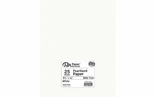 Paper Pearlized 8.5x11 80lb 25pcPk White Perspective: front