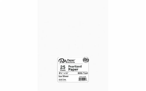 Paper Pearlized 8.5x11 80lb 25pcPk Ice Silver Perspective: front