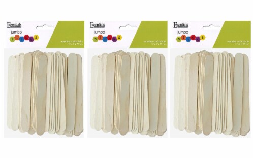EBL Wood Craft Sticks Jumbo .75x6 3 packs of 75pc Perspective: front