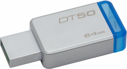 Kingston DataTraveler 3.0 USB Flash Drive - White Perspective: front