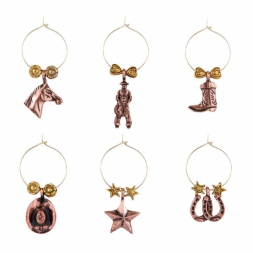 Supreme Housewares Wine Glass Charms, Saddle Up Perspective: front