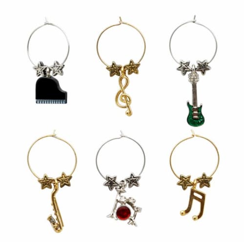Supreme Housewares Wine Glass Charms, All That Jazz Perspective: front