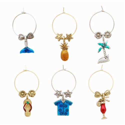 Supreme Housewares Wine Glass Charms, Aloha Perspective: front