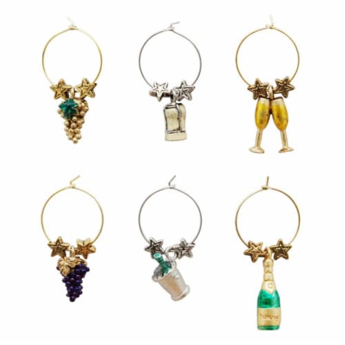Supreme Housewares Wine Glass Charms, Celebrate Perspective: front