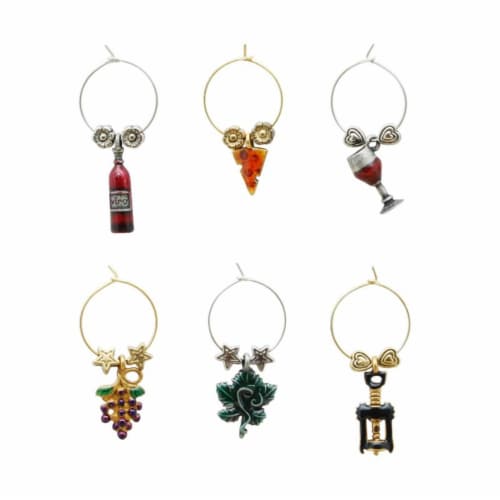Supreme Housewares Wine Glass Charms, Vineyard Perspective: front