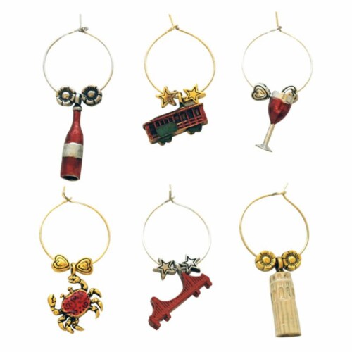 Supreme Housewares Wine Glass Charms, San Francisco Perspective: front