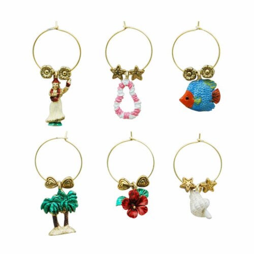 Supreme Housewares Wine Glass Charms, Hula Perspective: front
