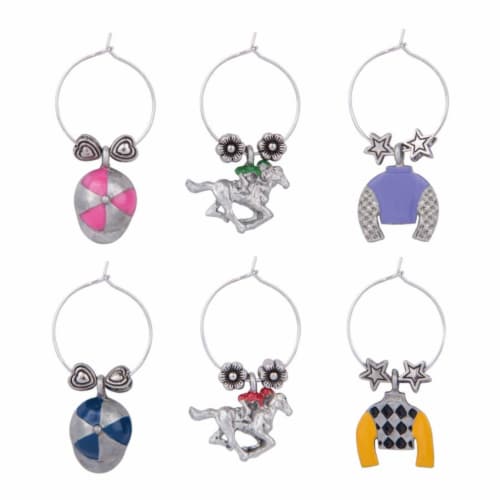 Supreme Housewares Wine Glass Charms, At The Races Perspective: front