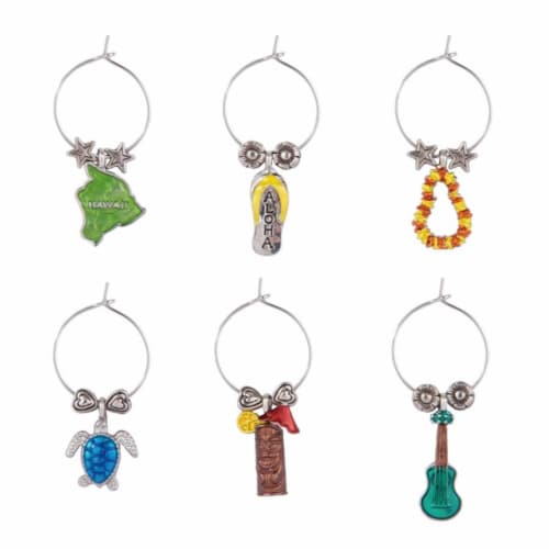 Supreme Housewares Wine Glass Charms, Hawaiian Paradise Perspective: front