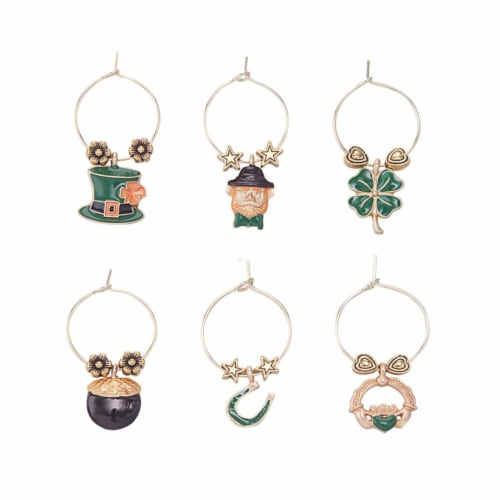 Supreme Housewares Wine Glass Charms, Luck of The Irish Perspective: front