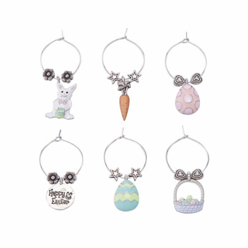 Supreme Housewares Wine Glass Charms, EGGxellent Easter Perspective: front