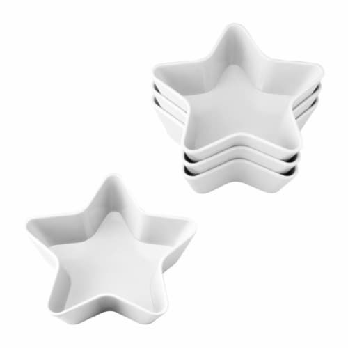 Supreme Housewares 5.75" Melamine Star Bowl, Set of 4, White Perspective: front
