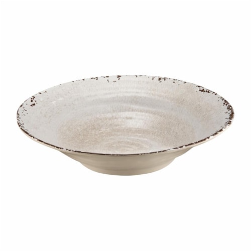 Supreme Housewares Crackle 16" Large Melamine Bowl, Cream Perspective: front