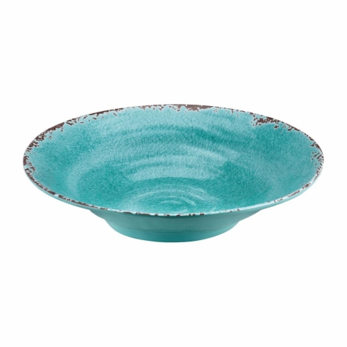 Supreme Housewares Crackle 16" Melamine Large Bowl, Turquoise Perspective: front