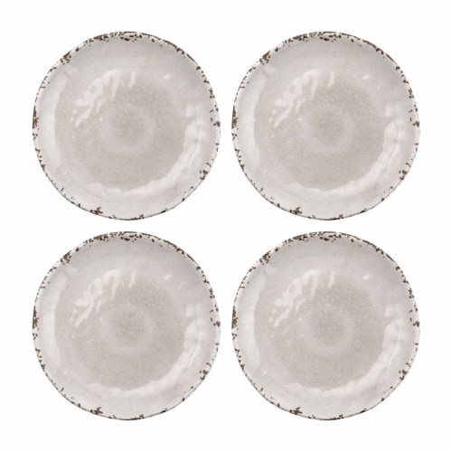 Supreme Housewares Crackle, 6" Melamine Plate Set of 4, Cream Perspective: front