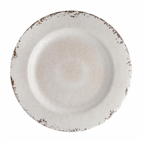 Supreme Housewares Crackle, Melamine 11" Plate, Cream Perspective: front