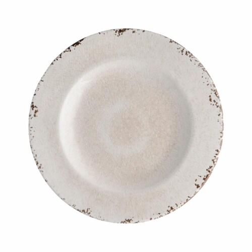 Supreme Housewares Crackle, 8.75" Melamine Plate, Cream Perspective: front
