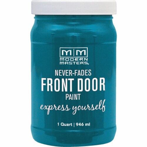 Modern Masters Acrylic Satin Front Door Paint, Tranquil, 1 Qt. 296681 Perspective: front