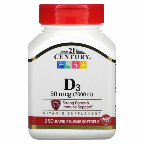 21st Century Vitamin D3 50 mcg (2 000 IU) 250 Softgels, 250 Count Kroger