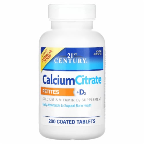 21st Century Calcium Citrate Petites + D3 200 Coated Tablets, 200
