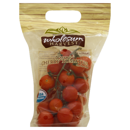 Wholesum Harvest Organic Cherry Tomatoes On The Vine Perspective: front