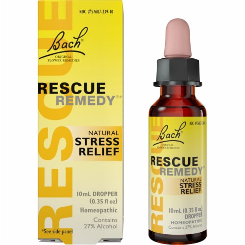 Bach Rescue Remedy Natural Stress Relief Dropper Perspective: front