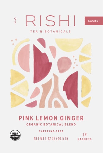 Rishi Tea Pink Lemon Ginger Sachets Perspective: front
