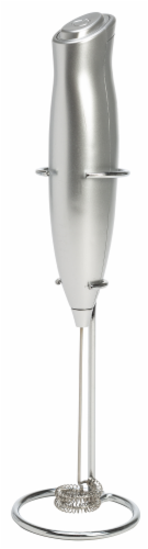 Primula Handheld Battery Operated Milk Frother with Stand - Silver Perspective: front
