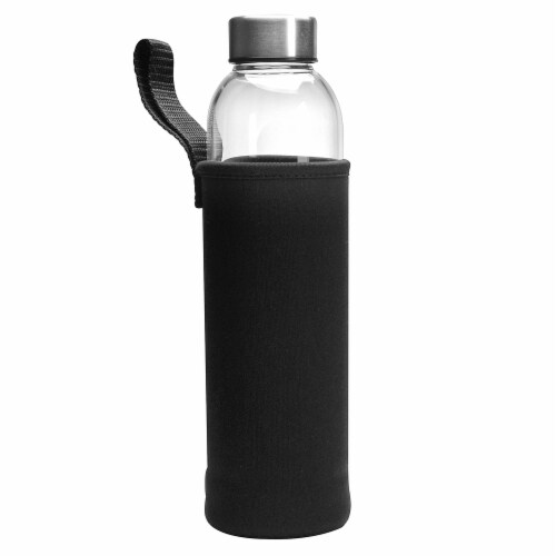 Primula Brew & Travel Cold Brew Glass Bottle with Sleeve - Black Perspective: front