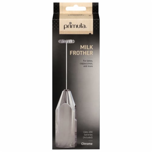 Primula® Handheld Battery Operated Milk Frother - Chrome Perspective: front