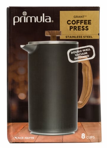 Primula Double Wall Stainless Steel Coffee Press - Matte Black - 8 Cups