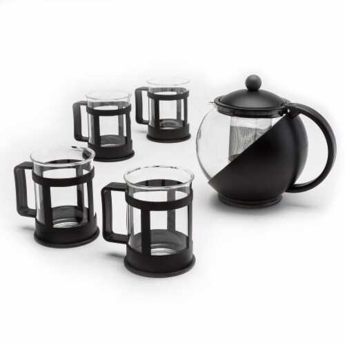 Primula Half Moon Teapot Set - Black Perspective: front