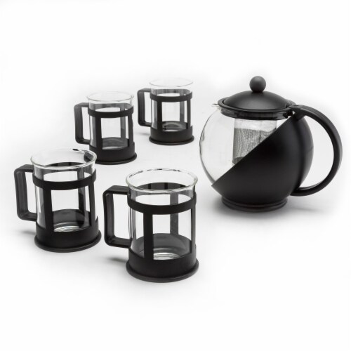 Primula Today Teapot, Glass, 40 Ounce, Black